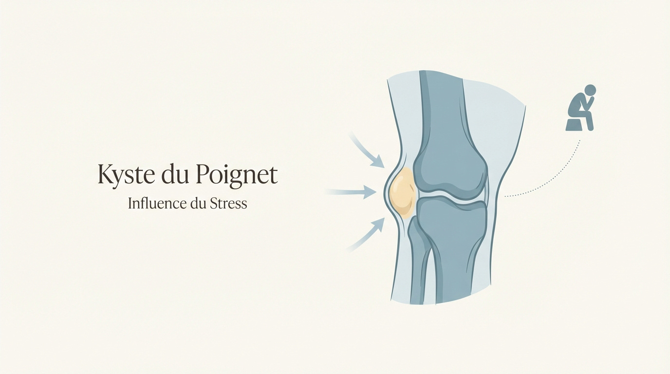 Examen d'une grosseur au poignet pouvant être liée à des tensions articulaires