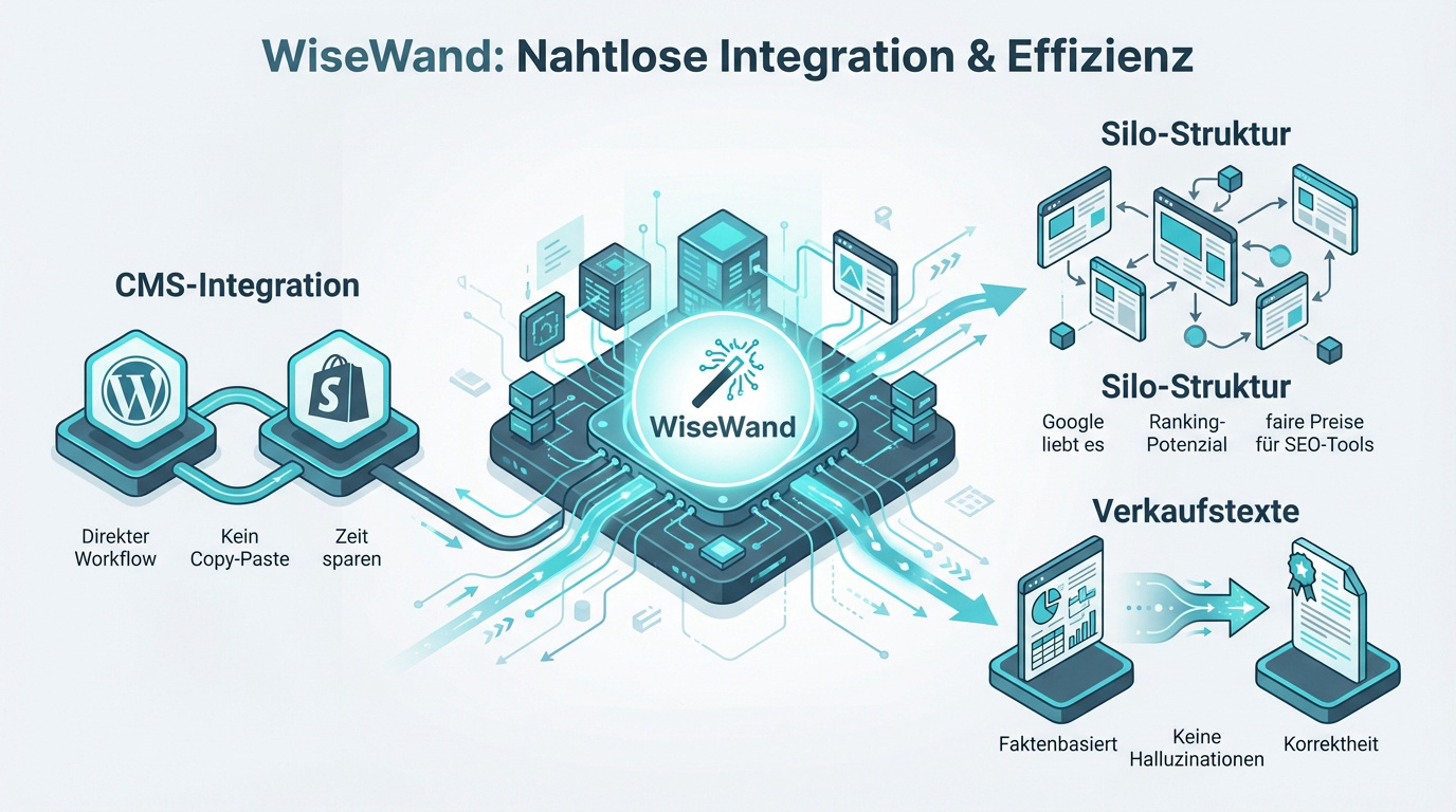 WiseWand Integration in WordPress und Shopify für effizientes SEO