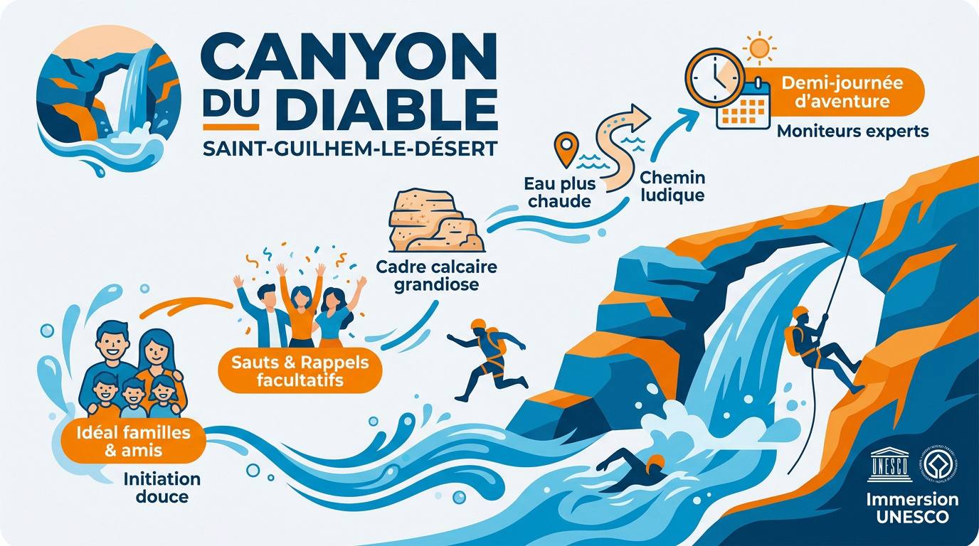Canyoning ludique au Canyon du Diable près de Montpellier