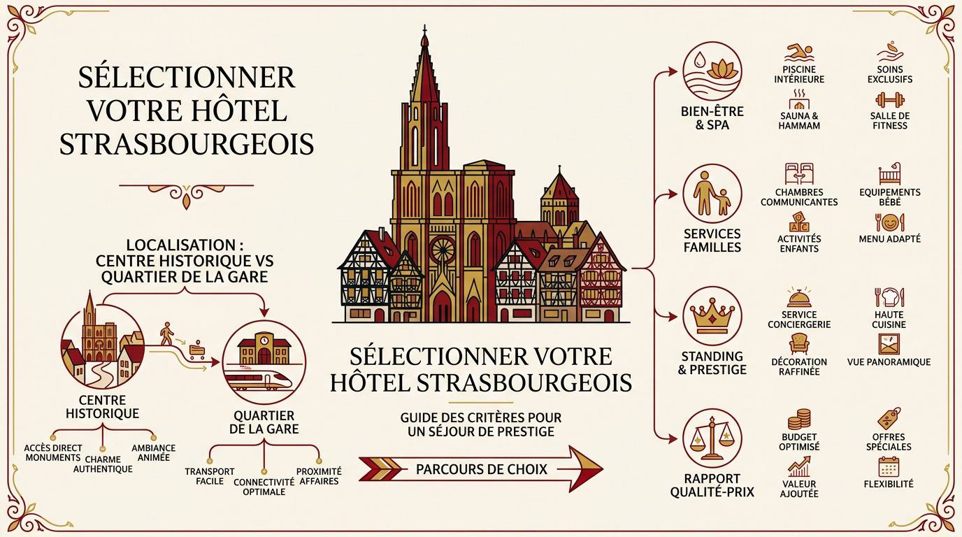 Façade d'un hôtel traditionnel alsacien avec colombages dans le quartier de la Petite France à Strasbourg