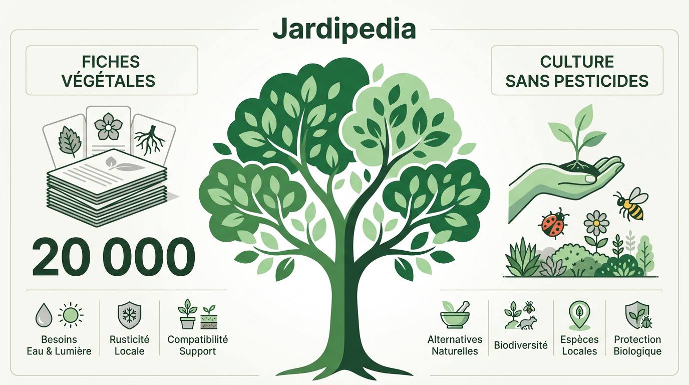 Fiches végétales Jardipedia pour jardinage naturel