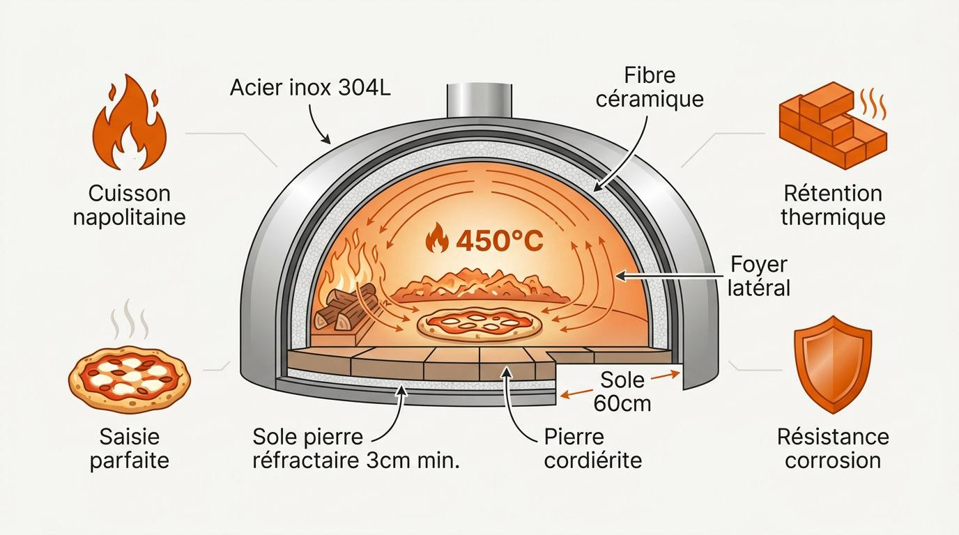 Schéma technique four professionnel