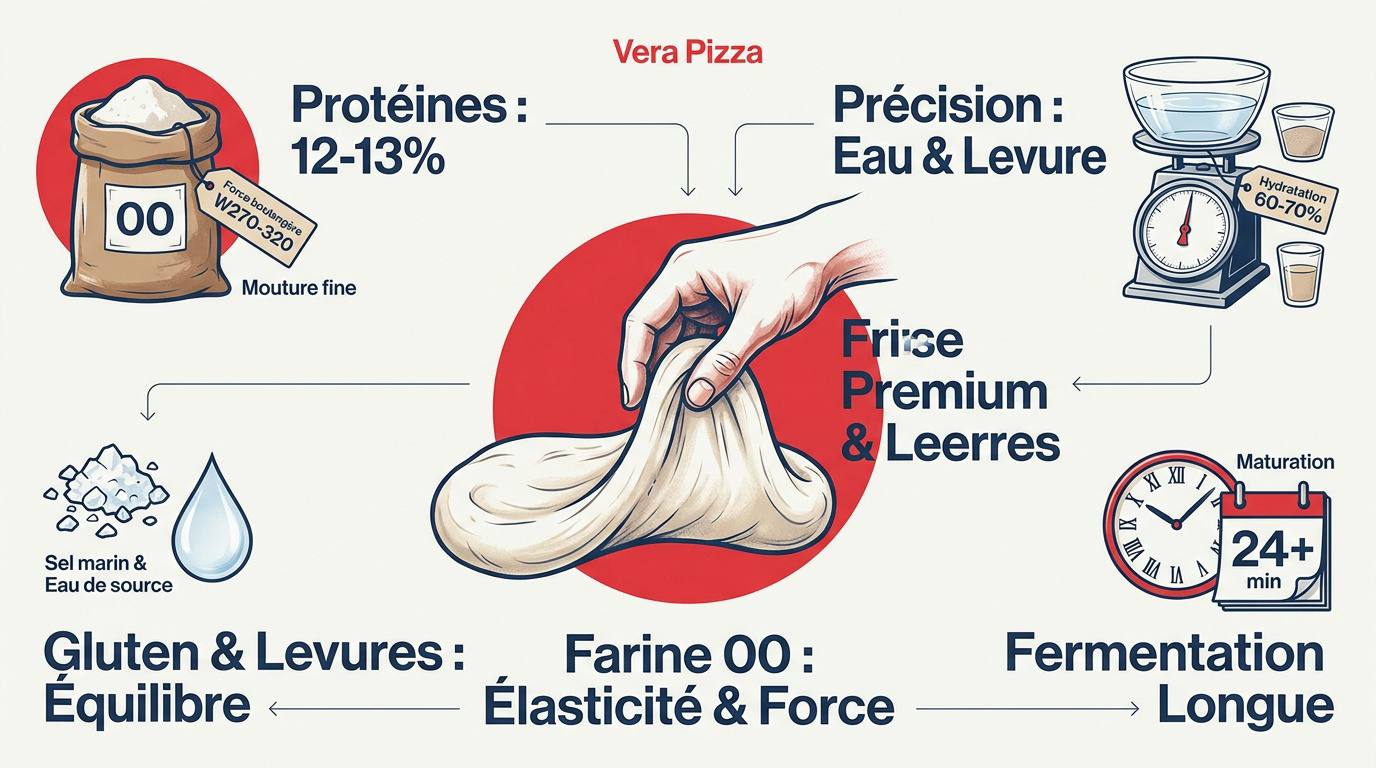 Ingrédients de la pizza napolitaine.