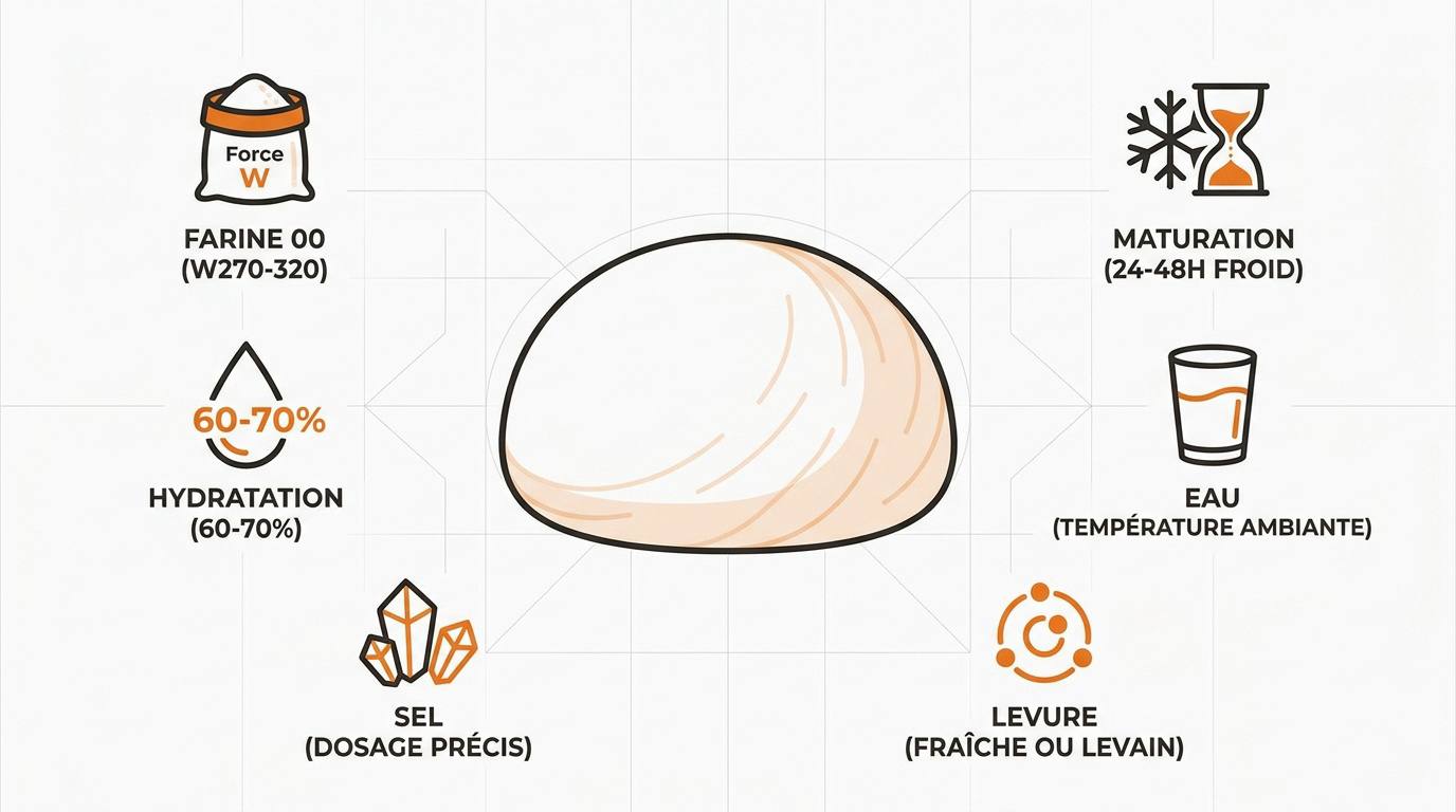 Pâte à pizza italienne en cours de pétrissage