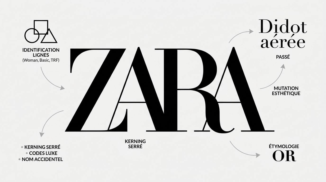 Évolution historique du logotype Zara de 1975 à la refonte de 2019 par Baron et Baron