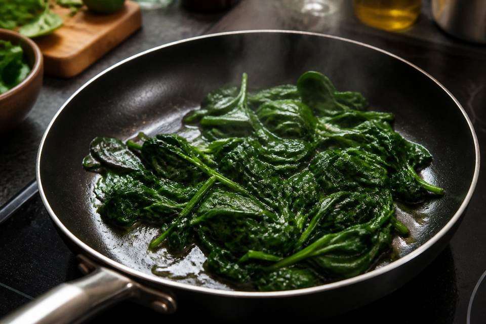 Préparation des épinards : maîtriser la cuisson pour préserver l'éclat