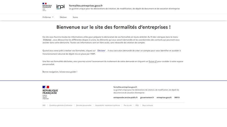 Démarches d'immatriculation via le Guichet unique des formalités