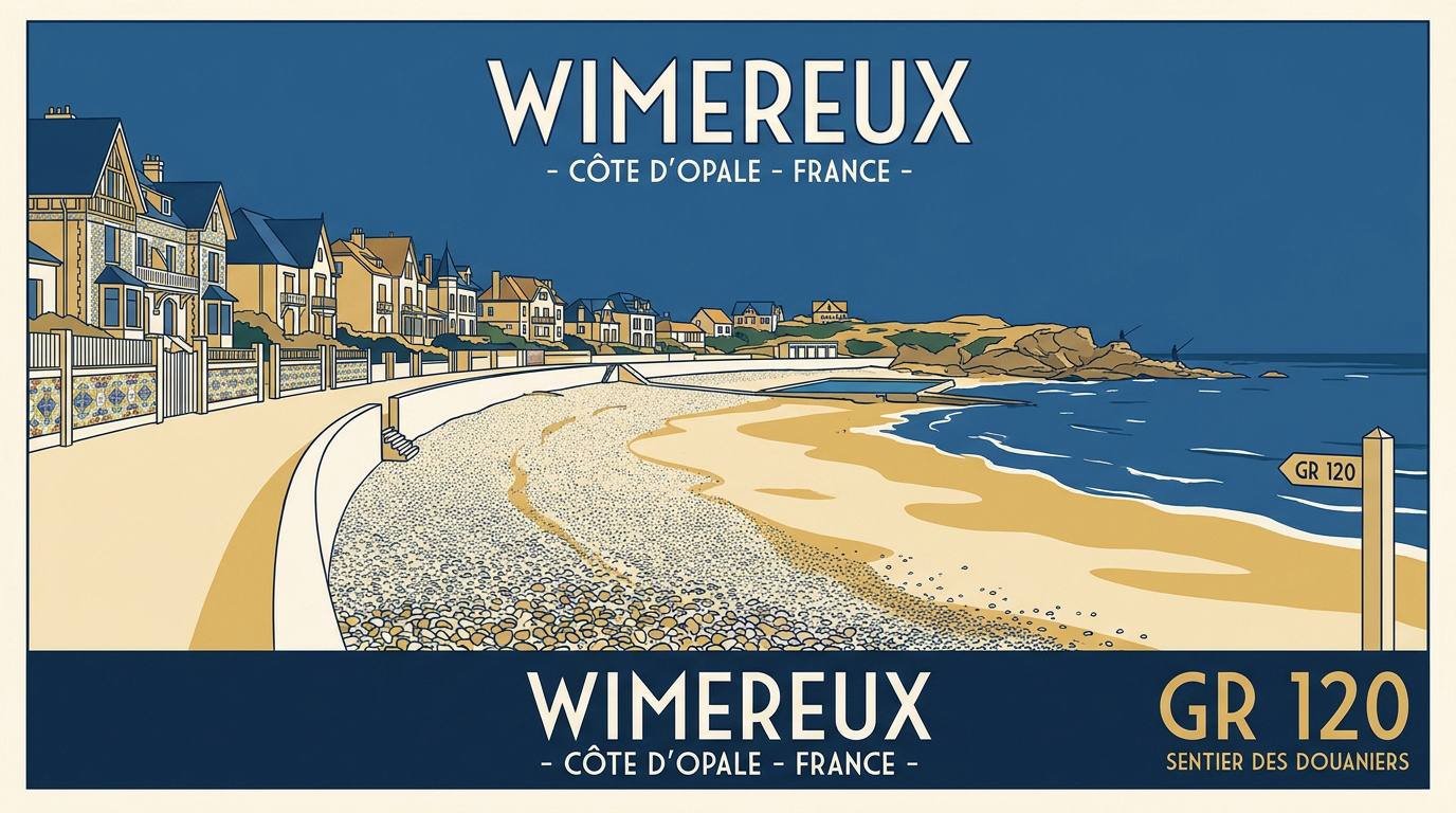 Villas Belle Époque bordant la plage de Wimereux sur la Côte d'Opale