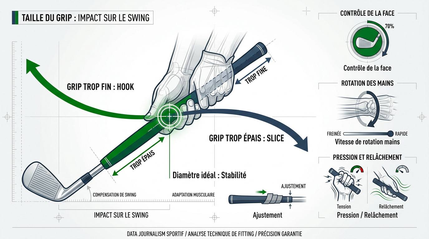 Impact de la taille du grip sur la trajectoire de balle au golf