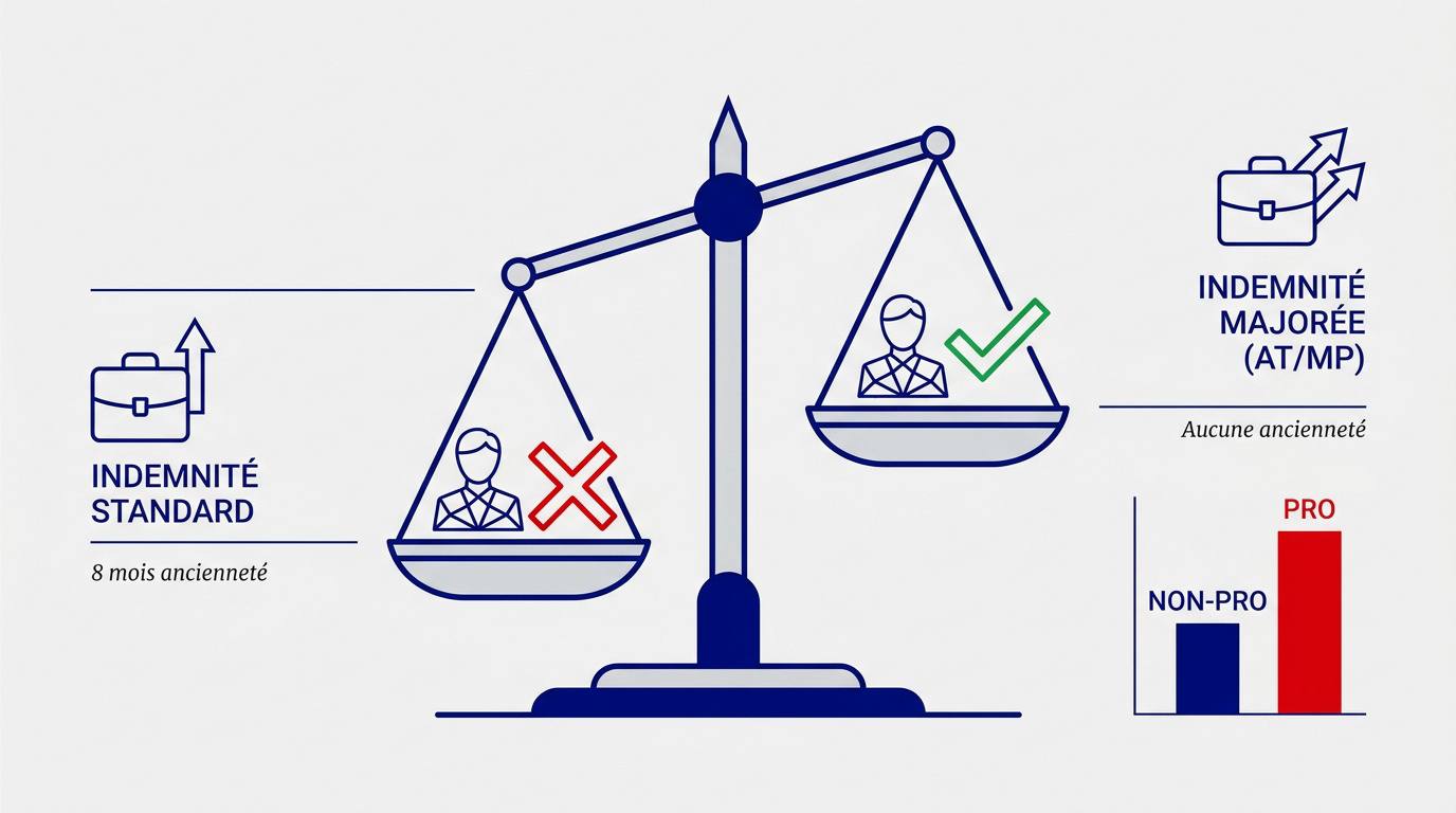Comparaison des indemnités pour inaptitude