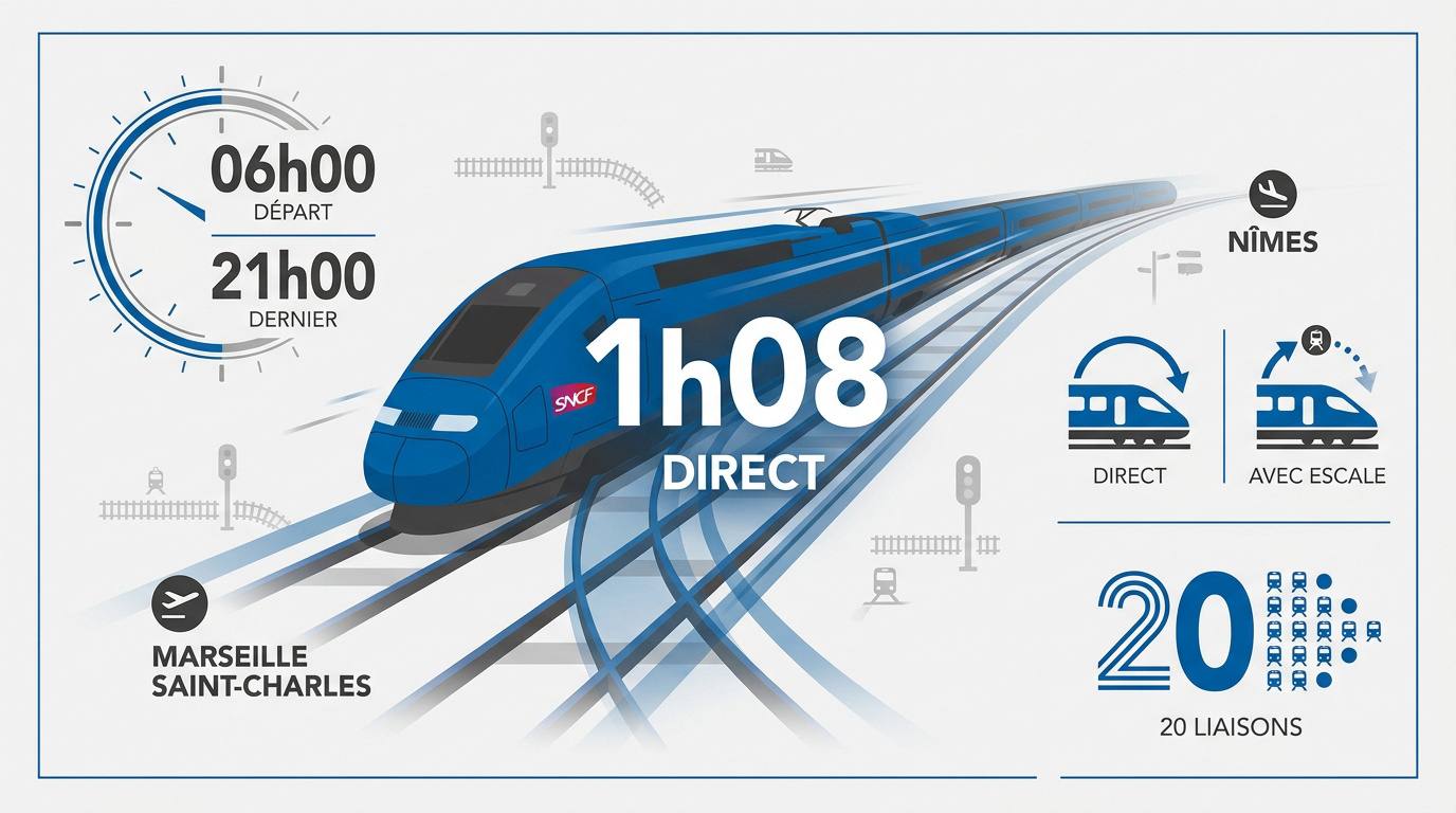 Tableau d'affichage des horaires de train en gare de Marseille Saint-Charles