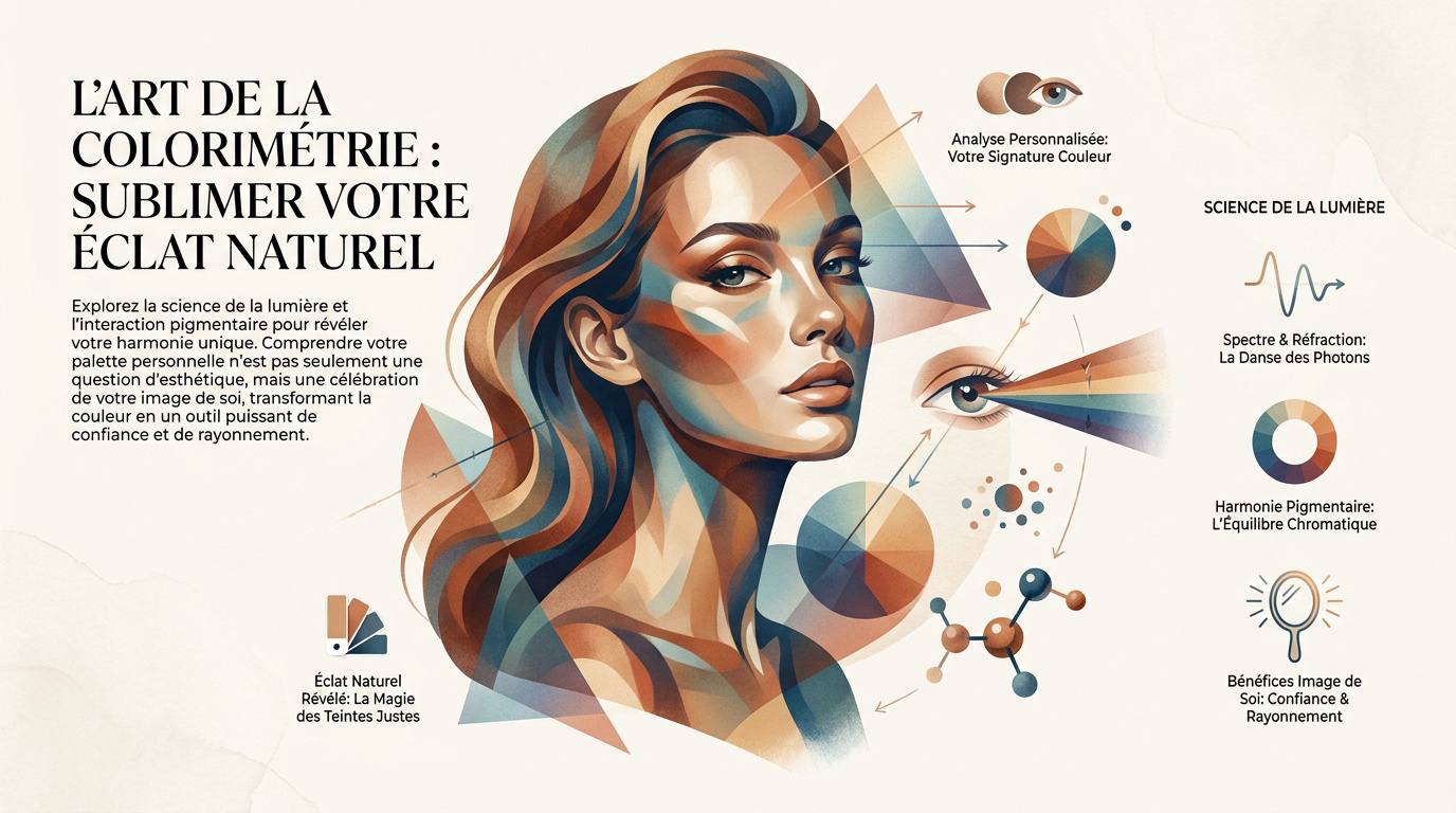 Analyse de colorimétrie avec des tissus de différentes couleurs pour sublimer le teint