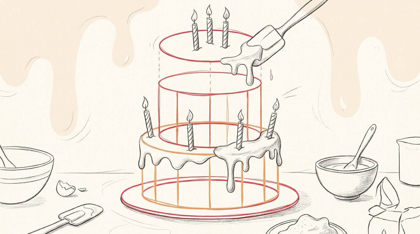 Construction géométrique d'un gâteau d'anniversaire
