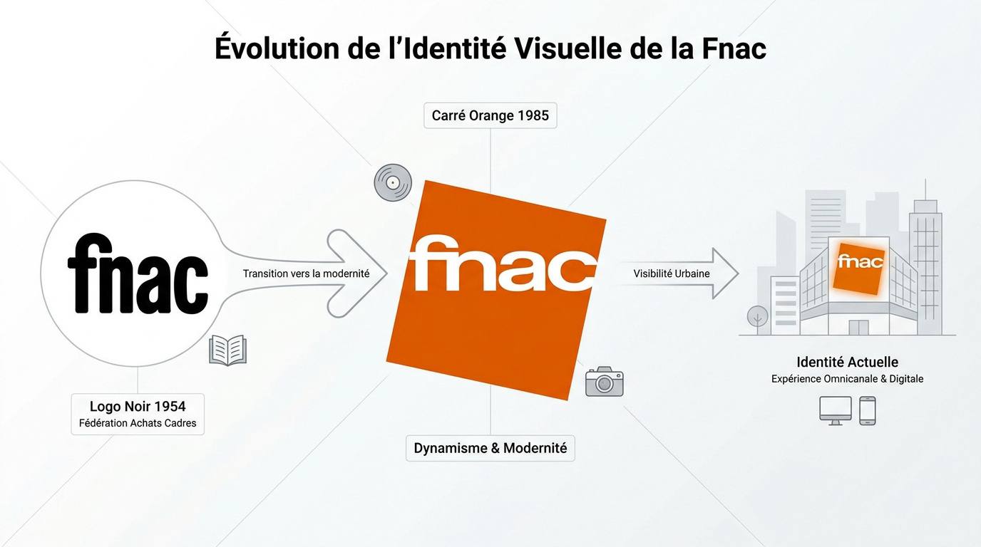 Évolution historique des logos de la Fnac de 1954 à nos jours