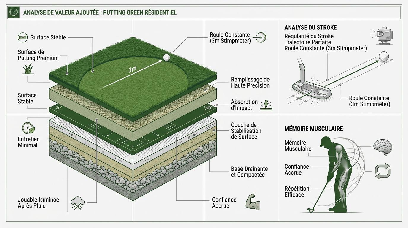 Analyse technique putting green