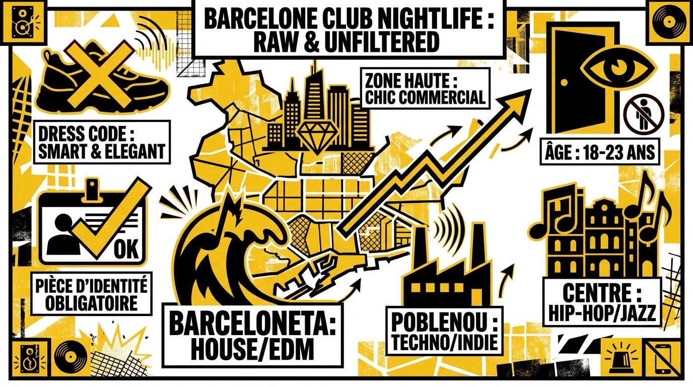 Ambiance nocturne dans une boîte de nuit à Barcelone