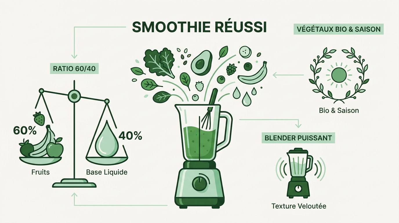 Smoothie onctueux et fruits frais