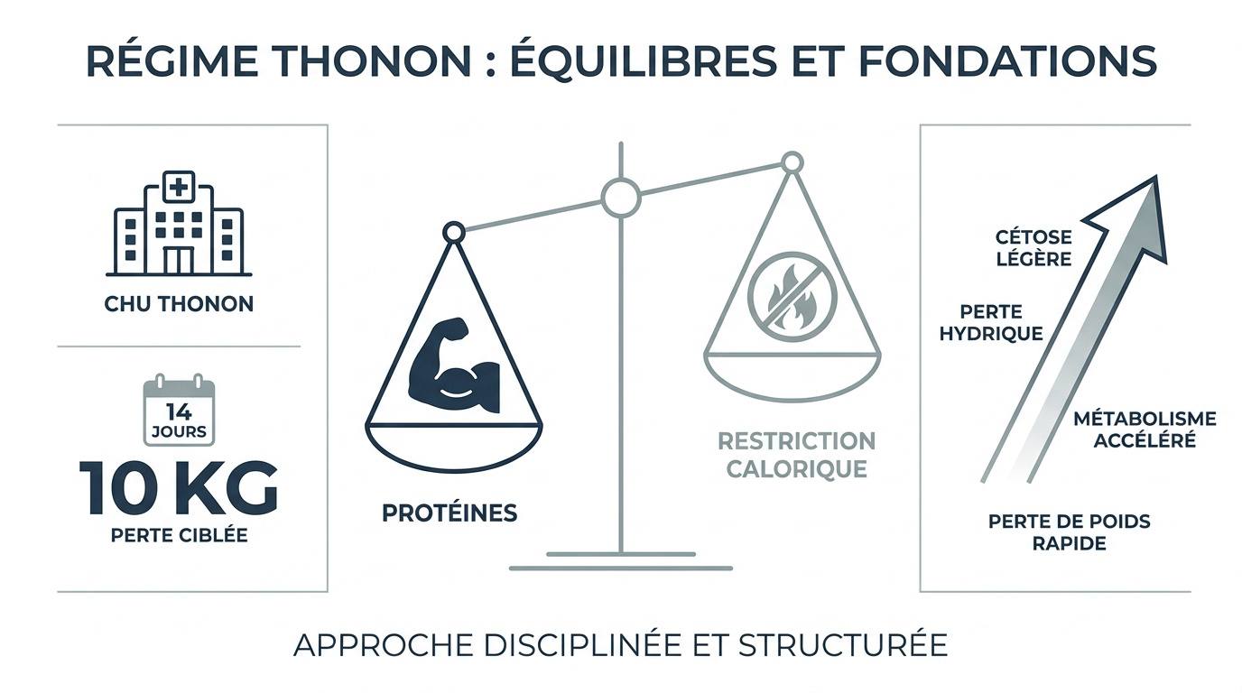 Repas équilibré et sain composé de légumes verts et protéines maigres pour le régime Thonon