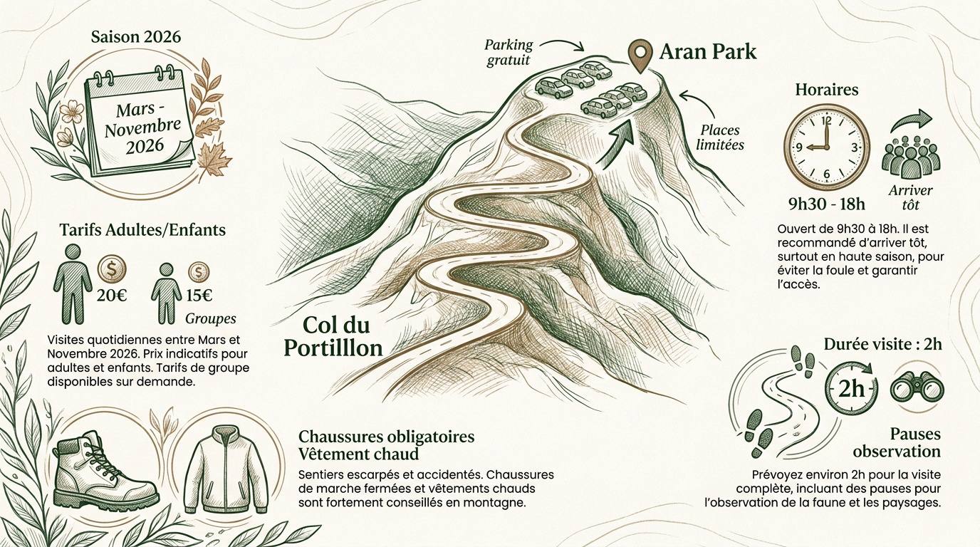 Vue panoramique du Col du Portillon menant à l'entrée de Aran Park