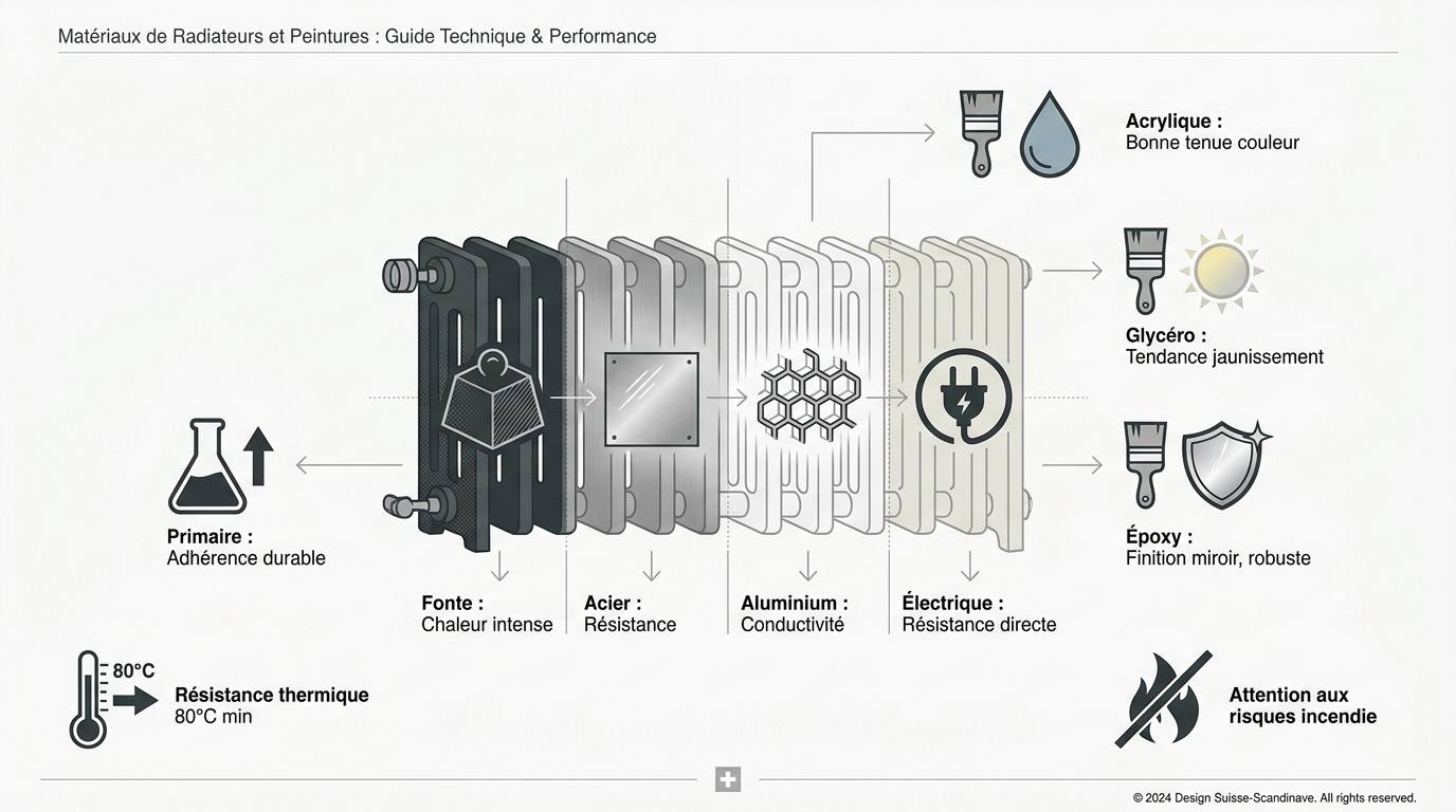 Comparatif technique des supports fonte acier et aluminium pour peinture radiateur