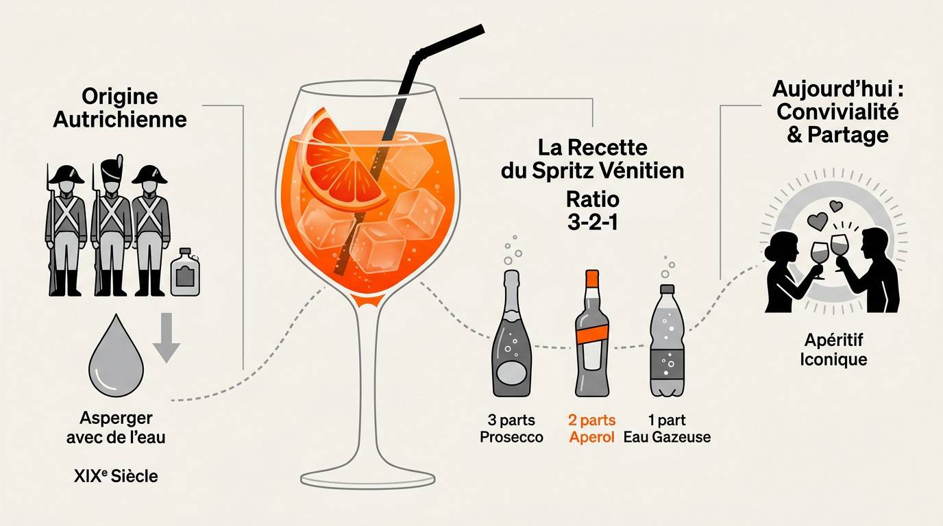 Verre de Spritz vénitien avec tranche d'orange