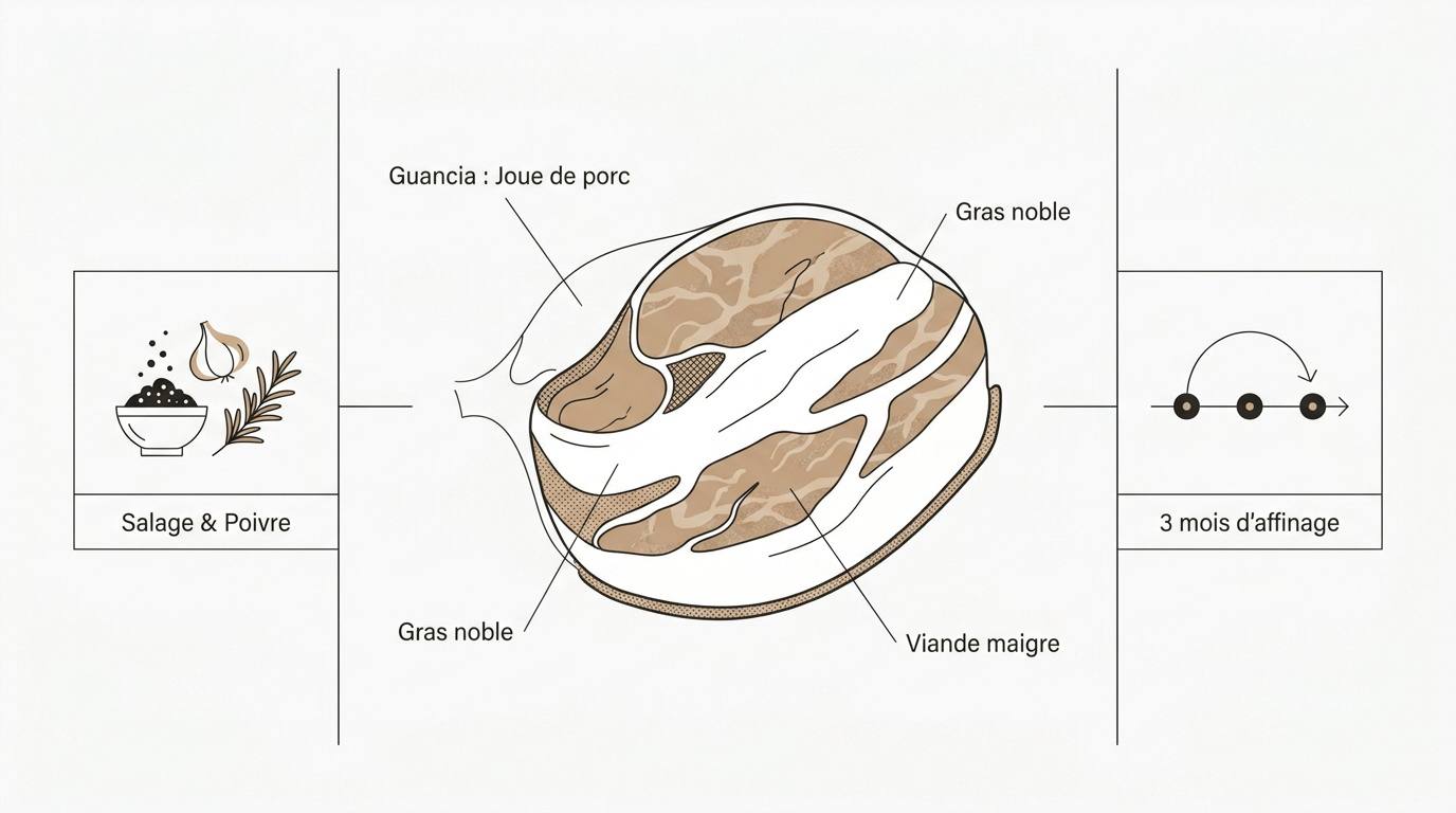 Anatomie de la joue de porc et processus de fabrication du guanciale italien