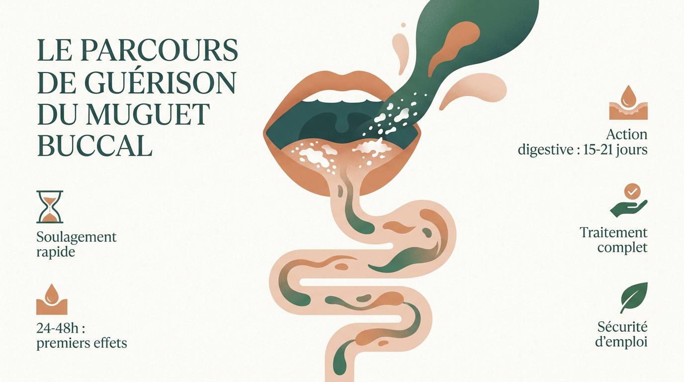 Évolution de la guérison du muguet buccal