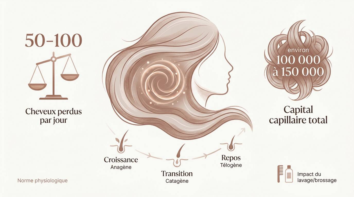 Infographie sur le cycle de vie des cheveux