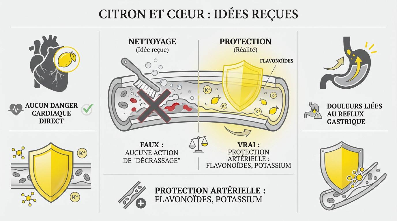 Citron frais et concept de santé cardiaque préventive