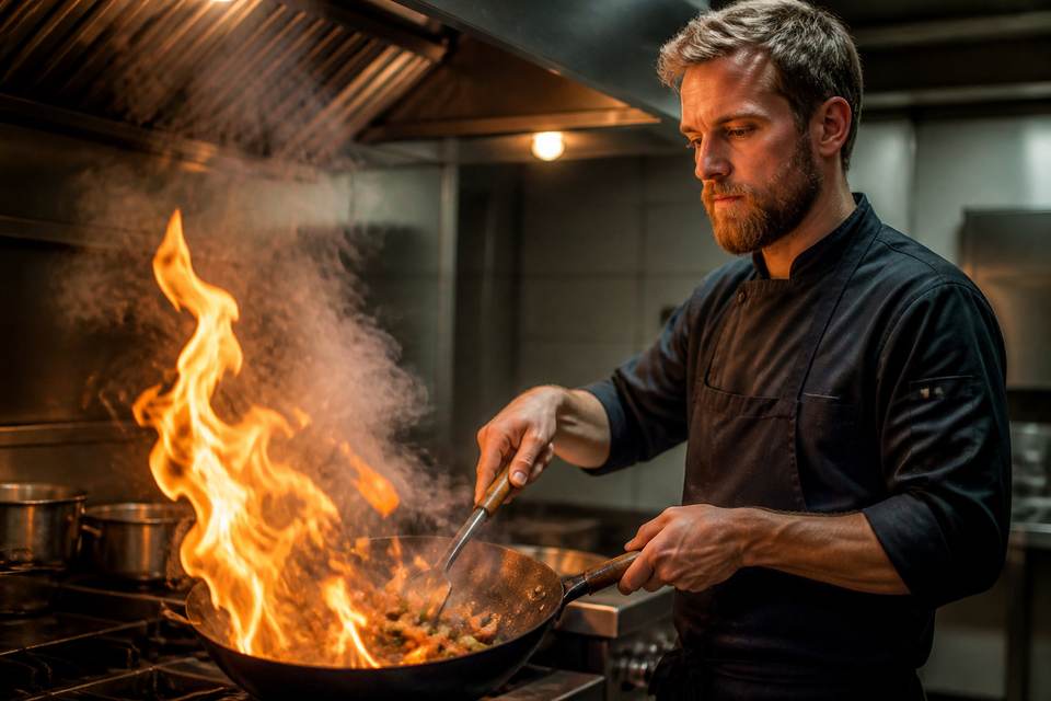 Maîtrise du feu et ordre de passage au wok