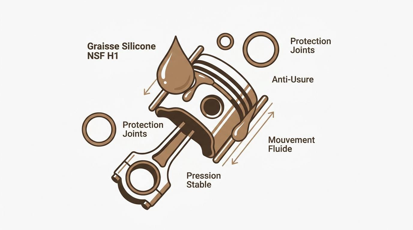 Application de graisse silicone sur le piston et les joints toriques