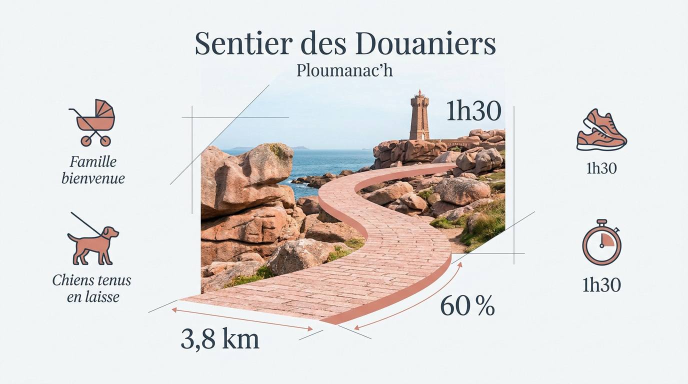 Rochers de granit rose sur le sentier des douaniers à Ploumanac'h