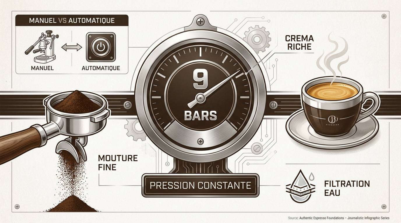 Extraction d'un espresso avec une machine barista