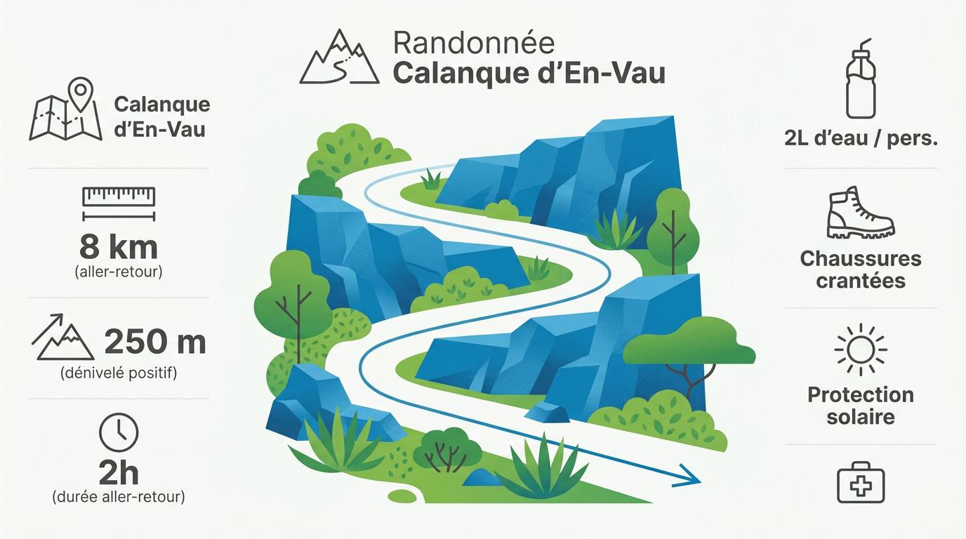 Infographie technique randonnée En-Vau