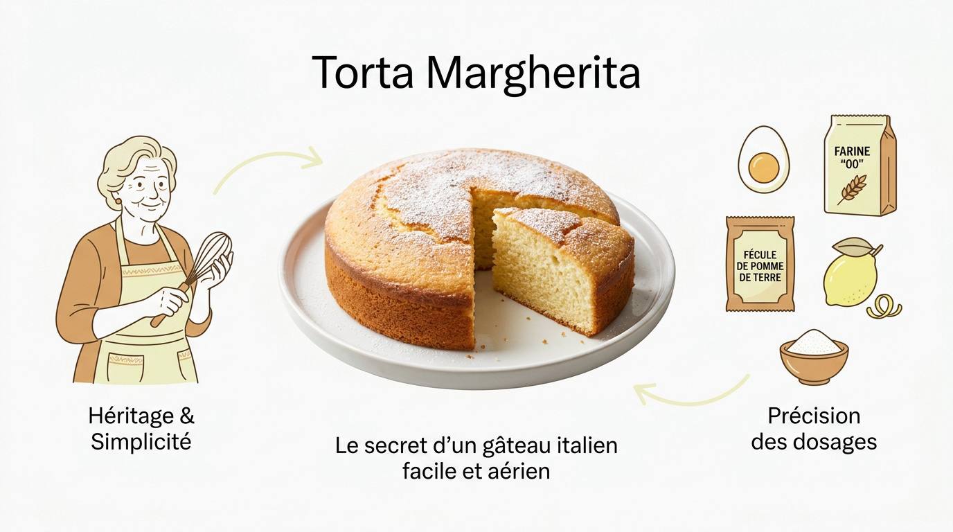 Torta Margherita italienne saupoudrée de sucre glace