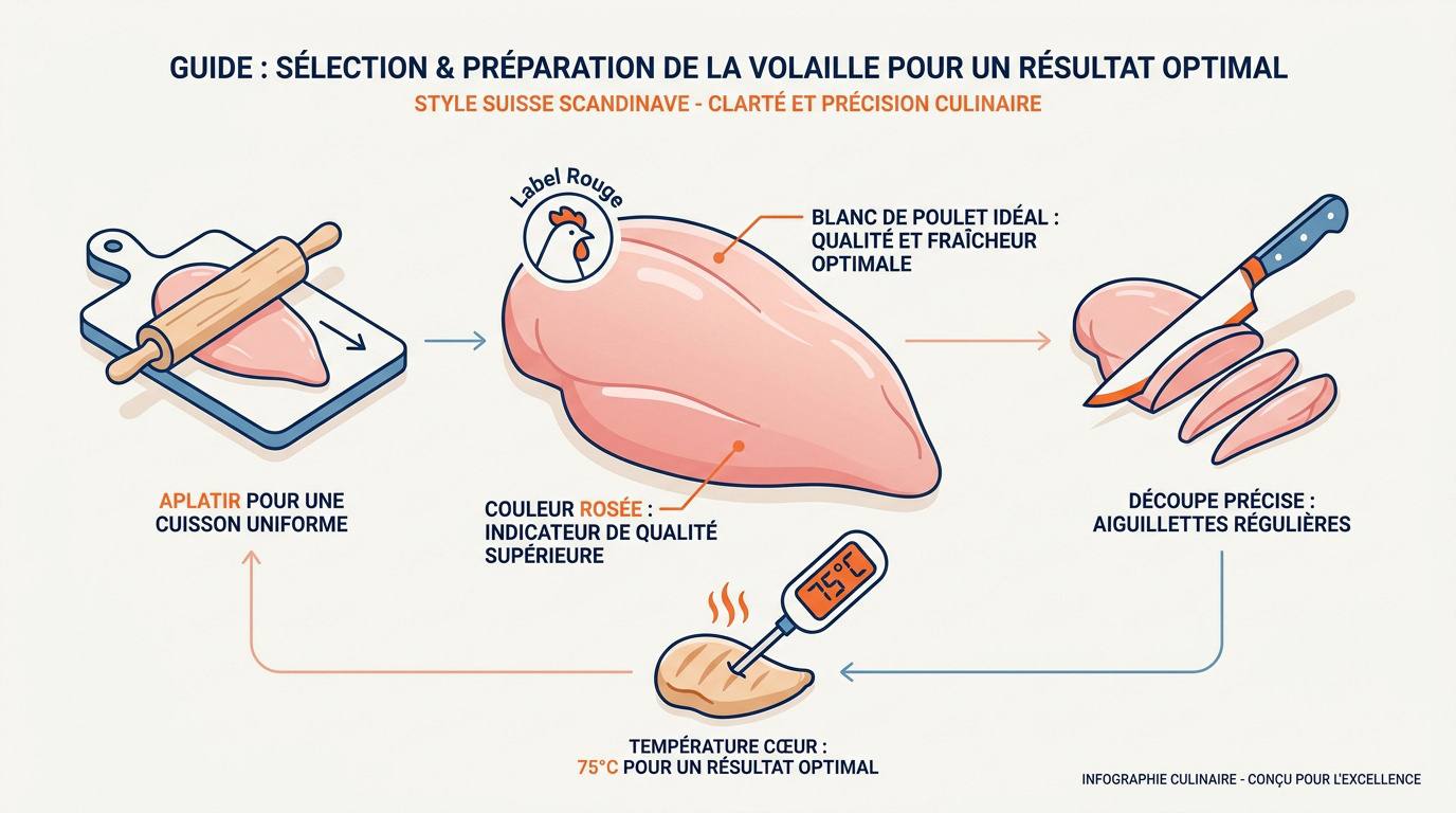 Préparation de filets de poulet frais sur une planche à découper avec herbes aromatiques