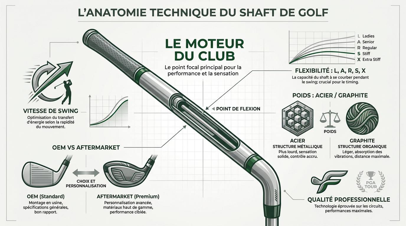 Anatomie technique du shaft de golf