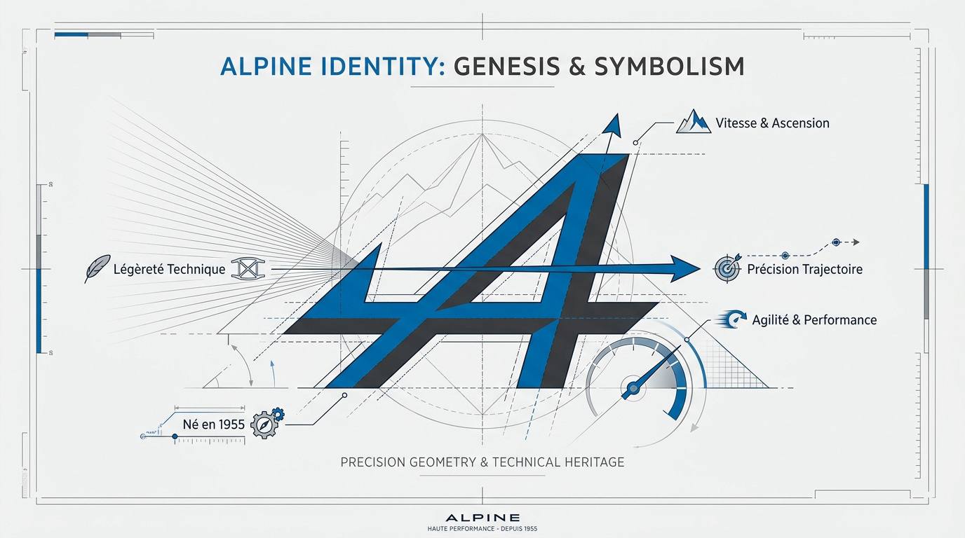 Évolution historique du logo Alpine et du sigle A fléché