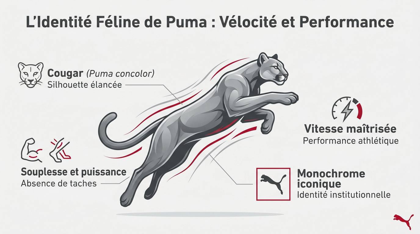 Logo Puma représentant la silhouette d'un félin bondissant symbolisant la performance sportive