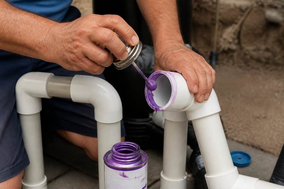 Installation du dispositif sur la tuyauterie PVC