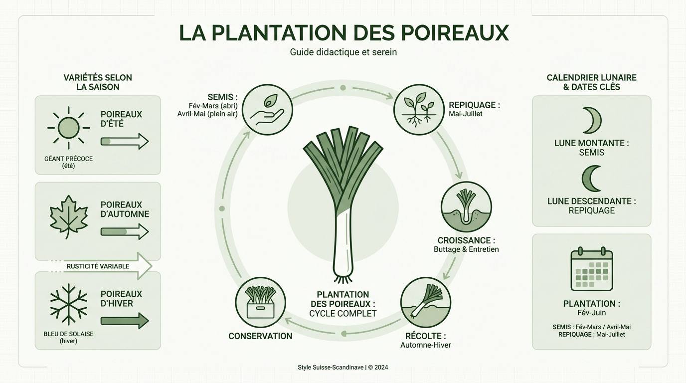 Calendrier et étapes de plantation des poireaux au potager