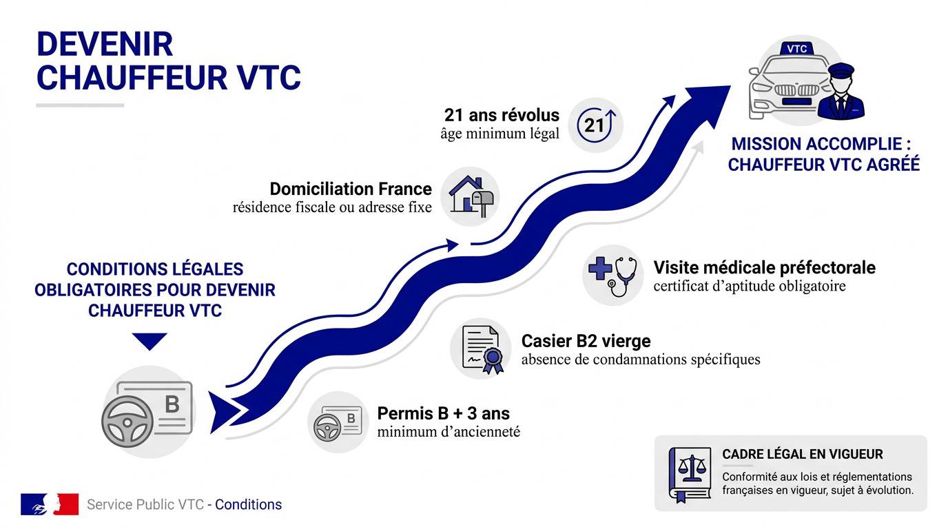 Chauffeur VTC professionnel au volant de son véhicule