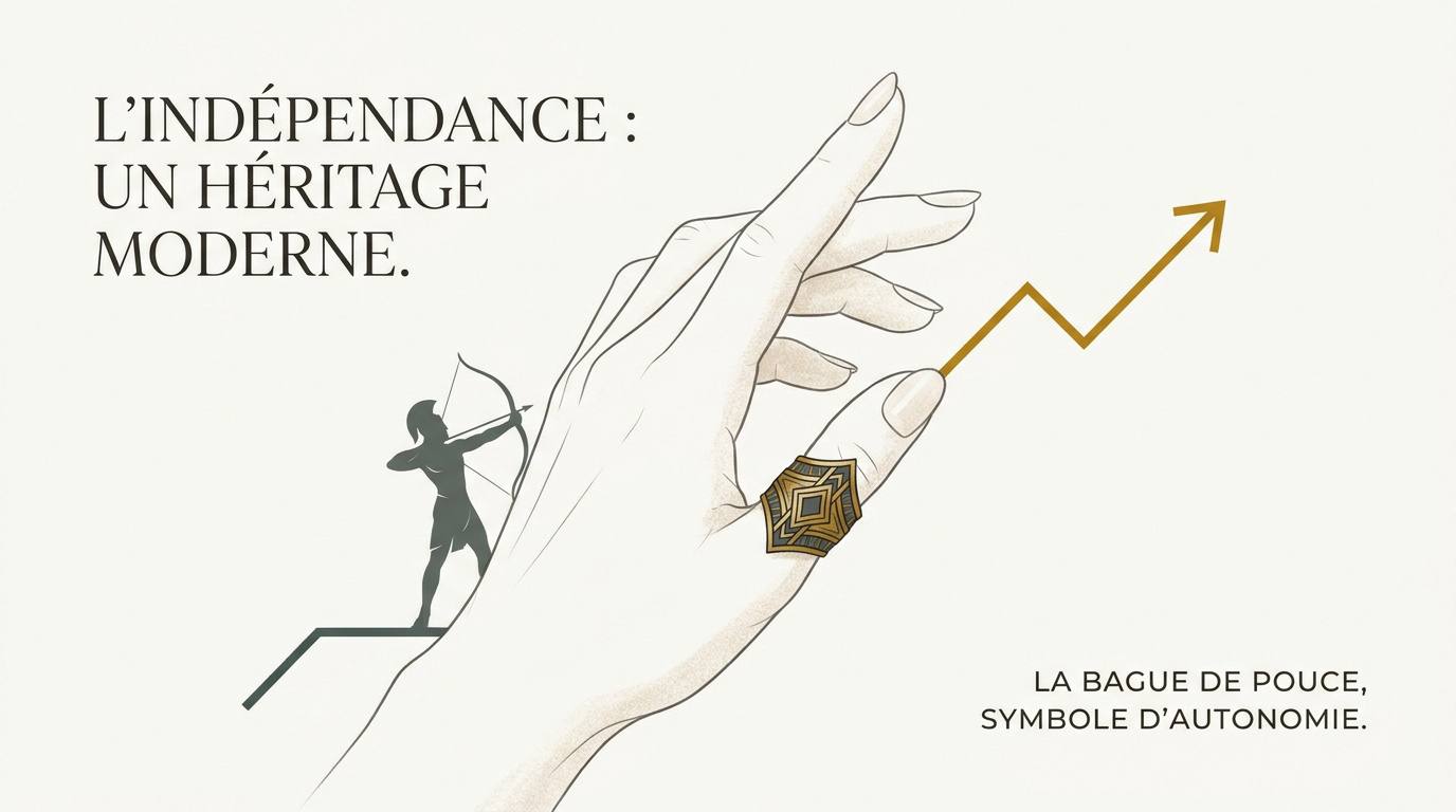 Bague au pouce élégante portée par une femme affirmée
